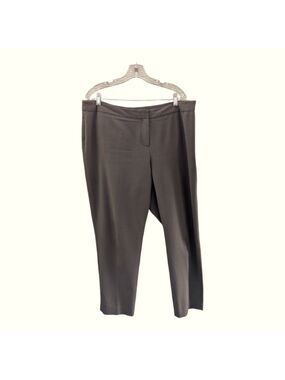 Ellen Tracy Olive Flat Front Trouser Pants,size 14 Career Stretch